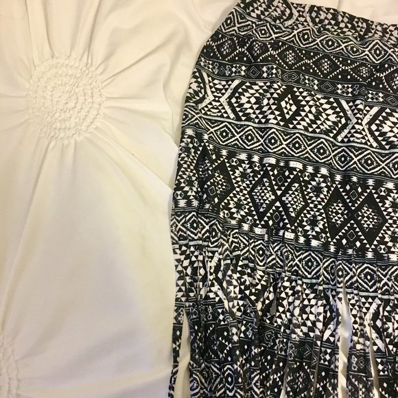 Patterned Maxi Fringe Skirt - Picture 3 of 5
